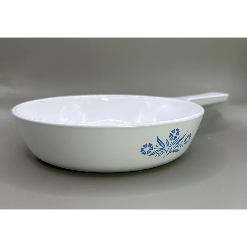 Vintage Corning Ware Grab-It P-150-B 15 oz Bowl & 6½” Baker Blue Floral USA